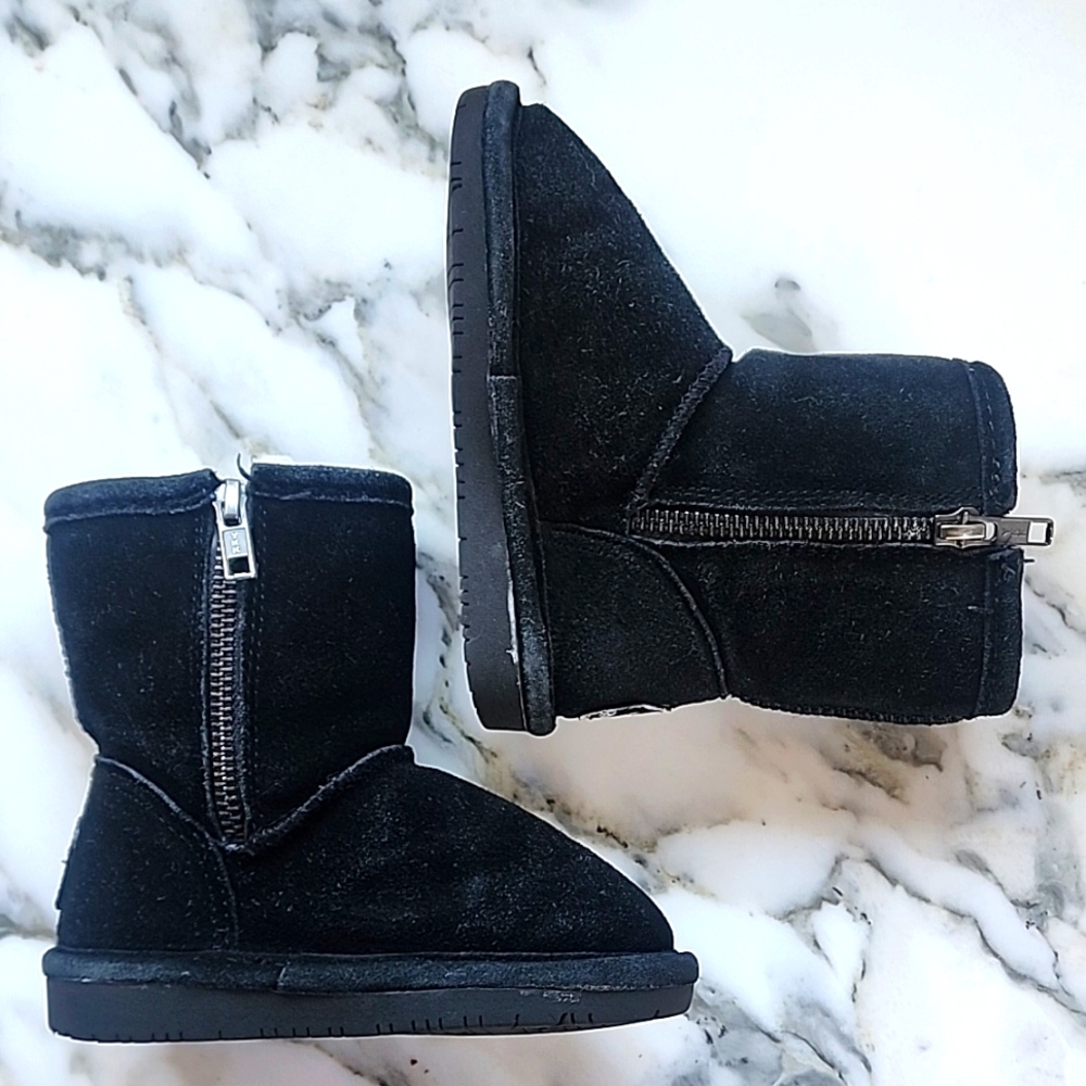Bearpaw Toddler Emma Sherpa Suede Leather Boots Youth Size 7